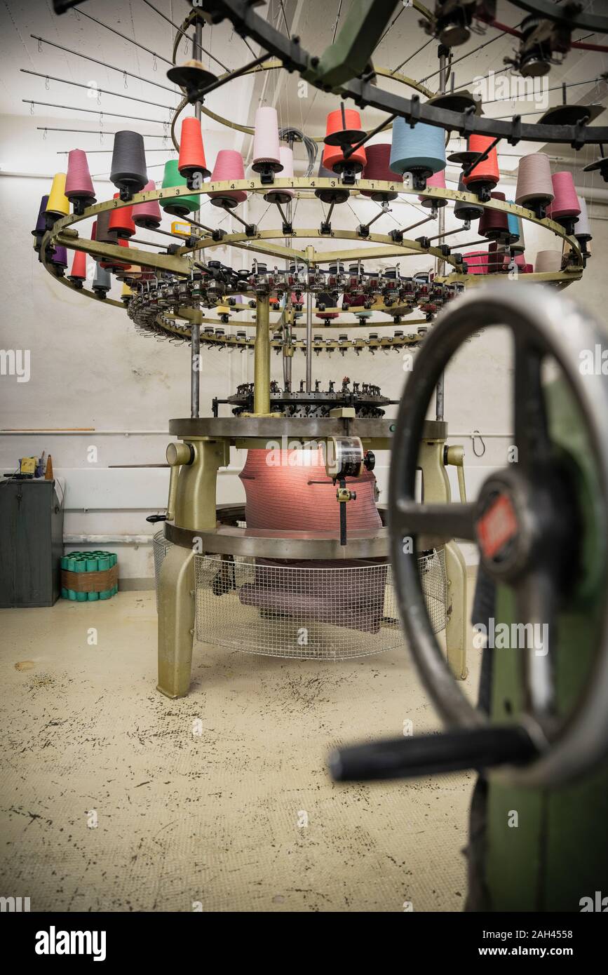 Circular knitting machine Stock Photo Alamy