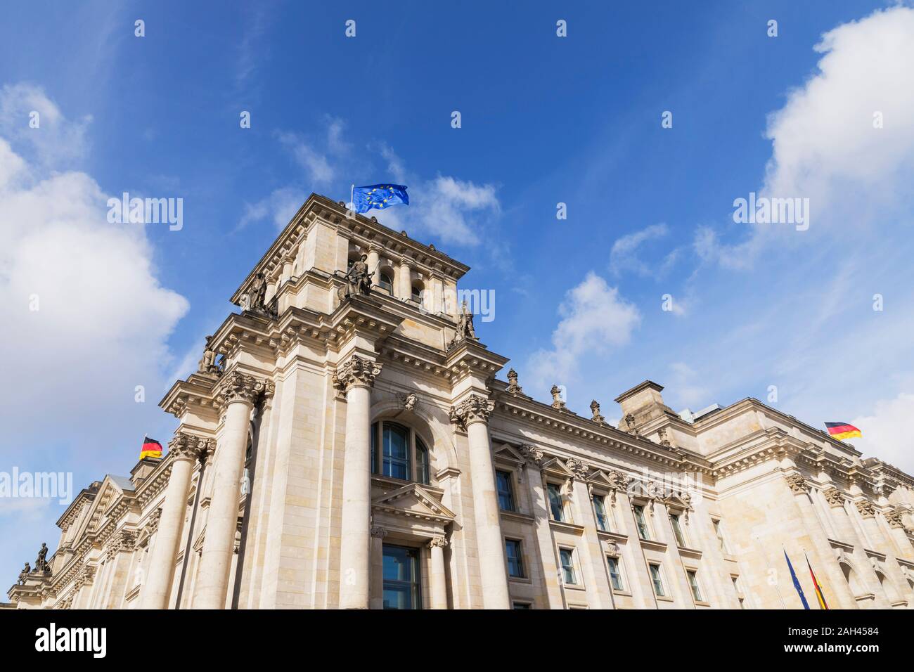 Germany, Berlin, Low angle view of Reichstag building Stock Photo