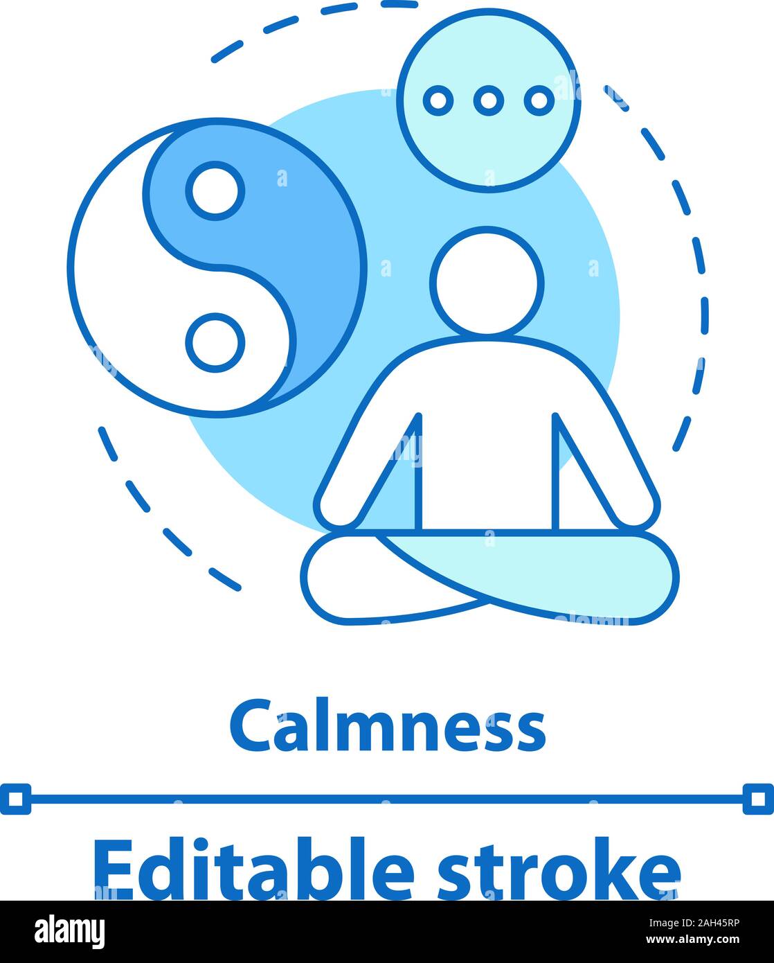 Calmness concept icon. Wellness idea thin line illustration. Meditation
