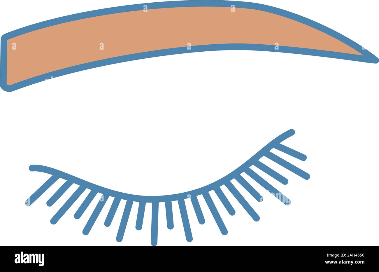 Straight eyebrow shape color icon. Flat eyebrows. Brows shaping by ...