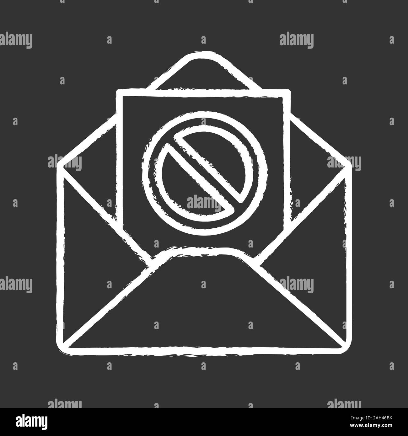 Protest action email notification chalk icon. Social or political movement targeted mailing. Sending letter with protest event details. Remonstration Stock Vector