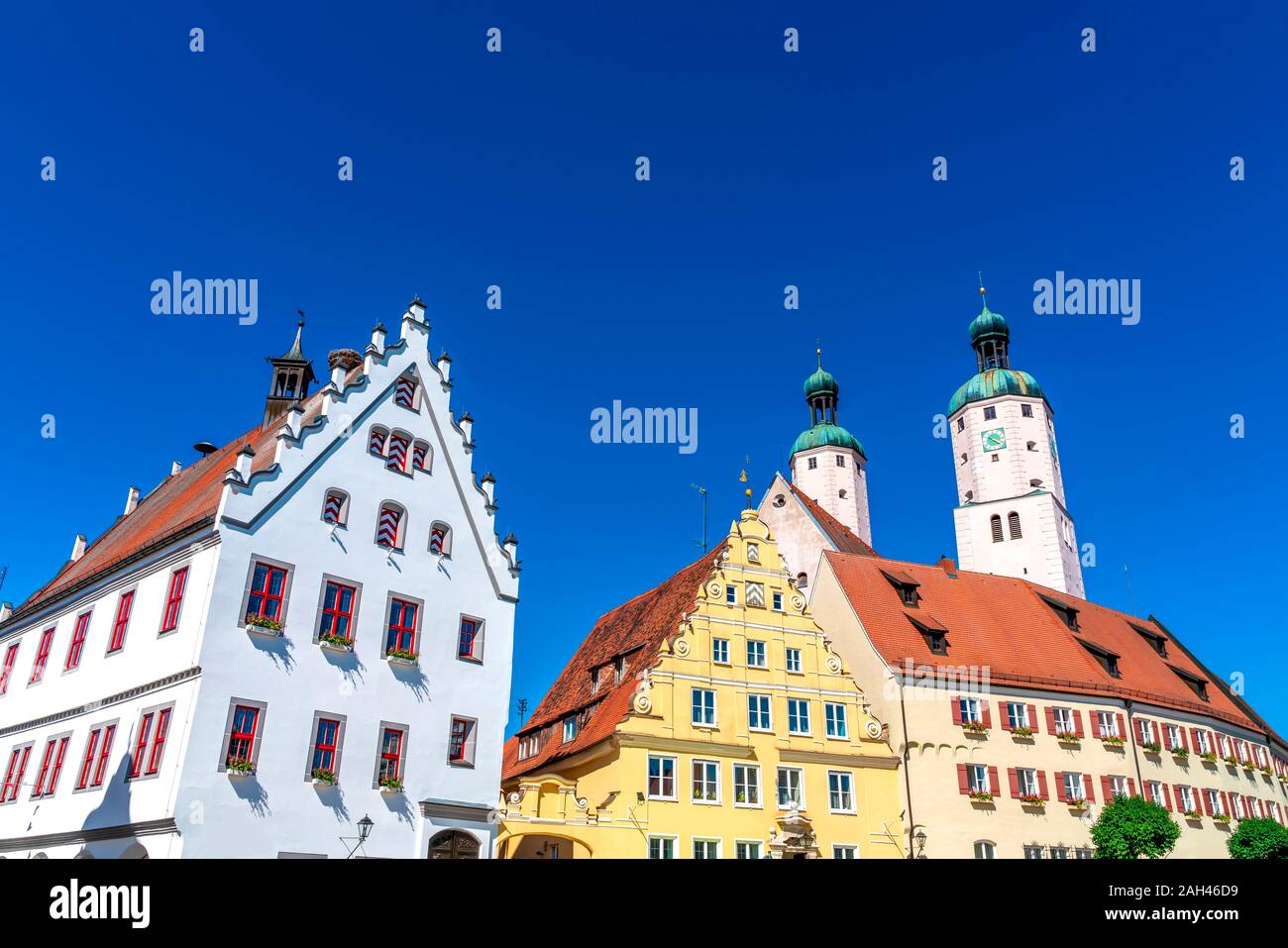Germany, Bavaria, Wemding, Historic architecture of medieval German town Stock Photo