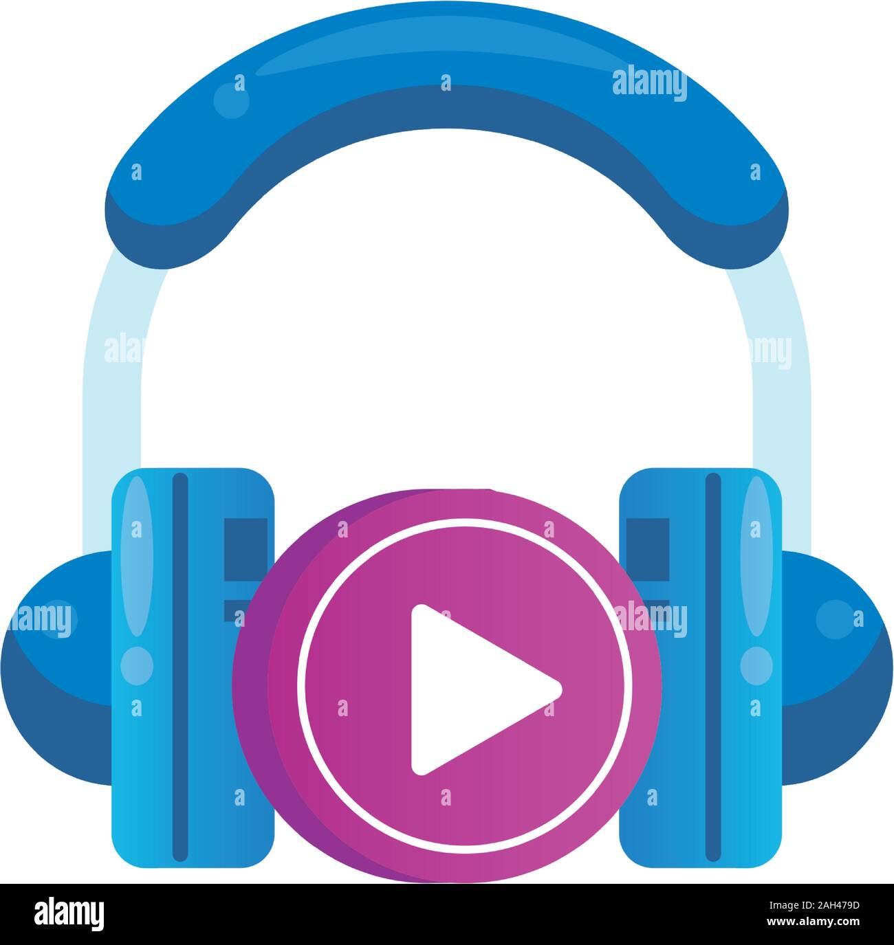 media player play button with earphones Stock Vector Image & Art - Alamy