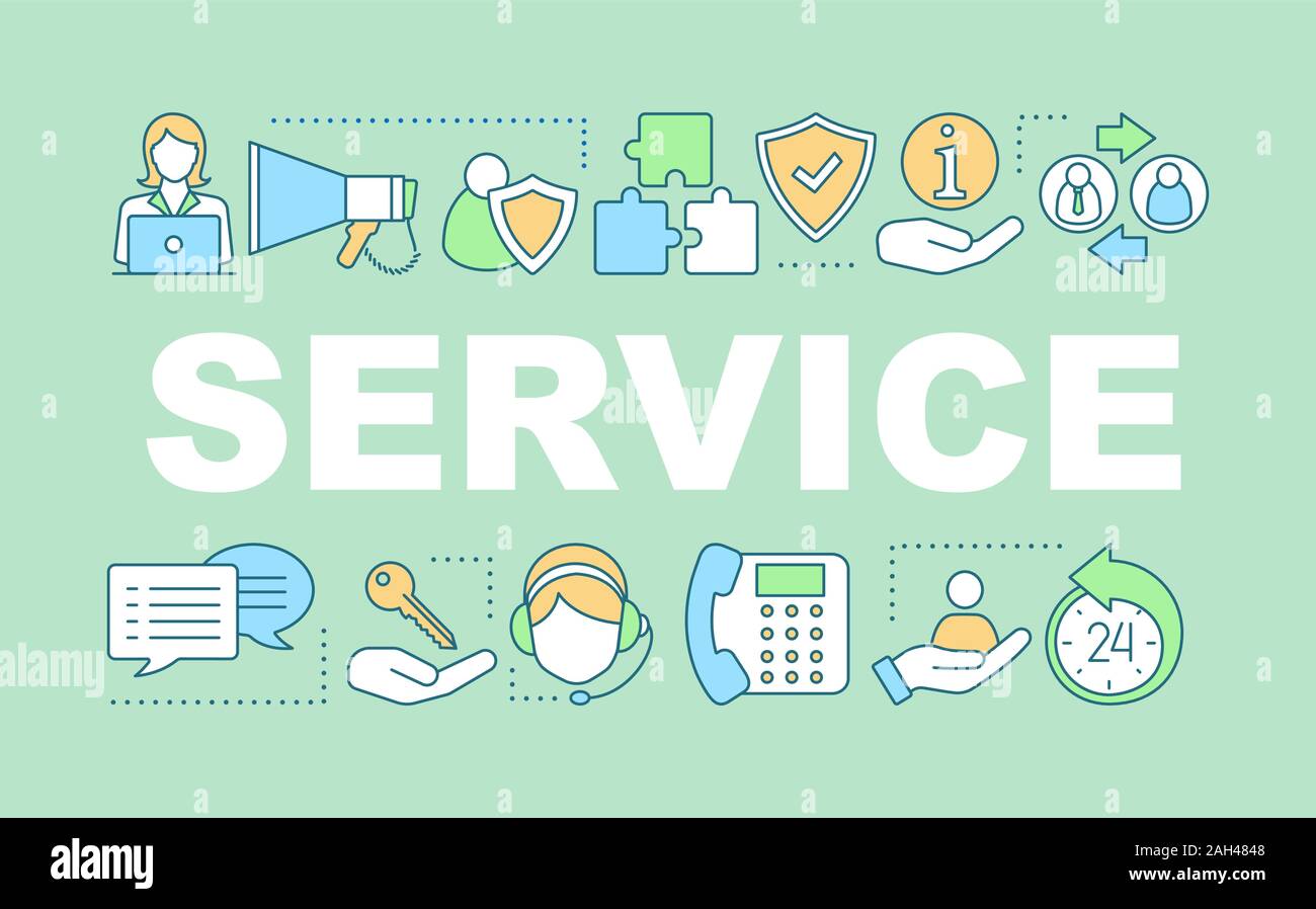 Service word concepts banner. Call center, hotline, helpdesk ...