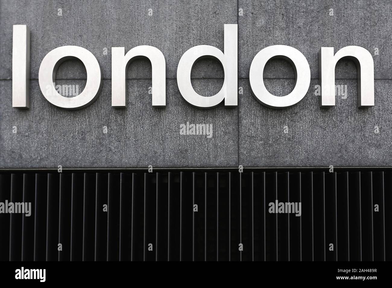 Big metal text font London Stock Photo - Alamy