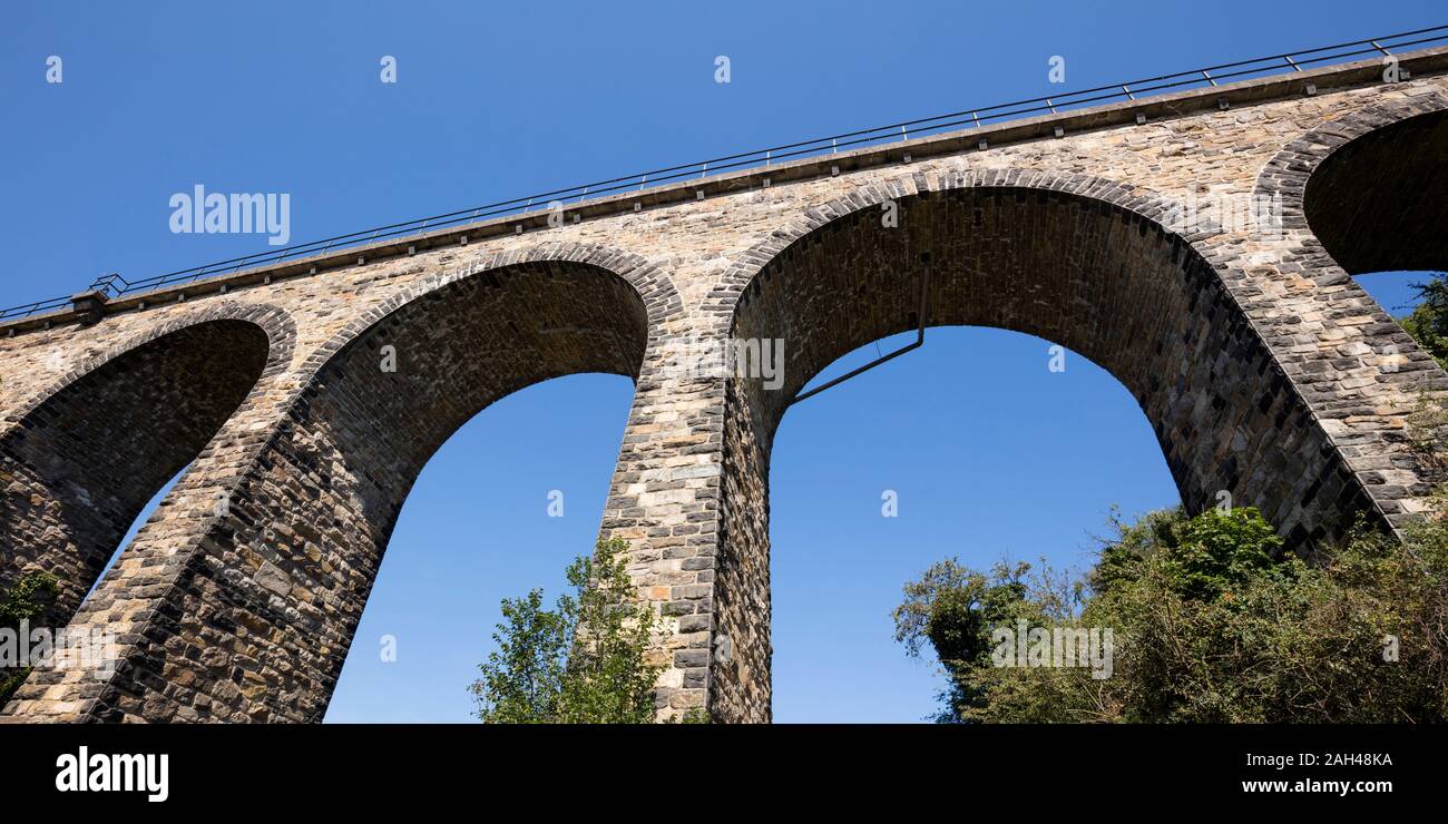 Austria, Lower Austria, Emmersdorf an der Donau, Low angle view of viaduct in Wachau valley Stock Photo