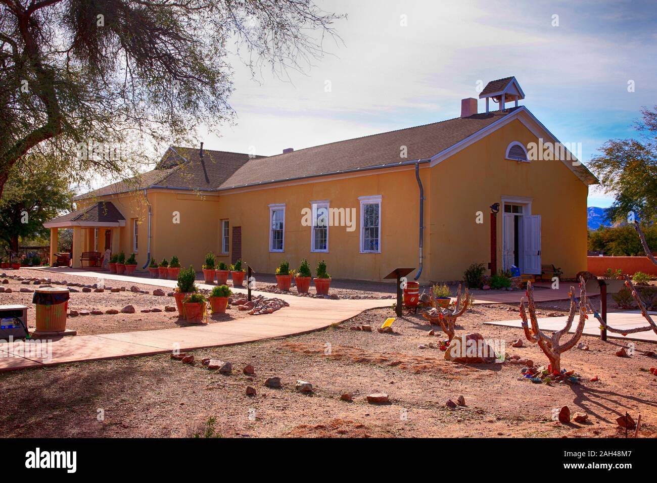 Arizona State Parks Tubac Presidio State Historic Park museum building in Old Tubac Stock