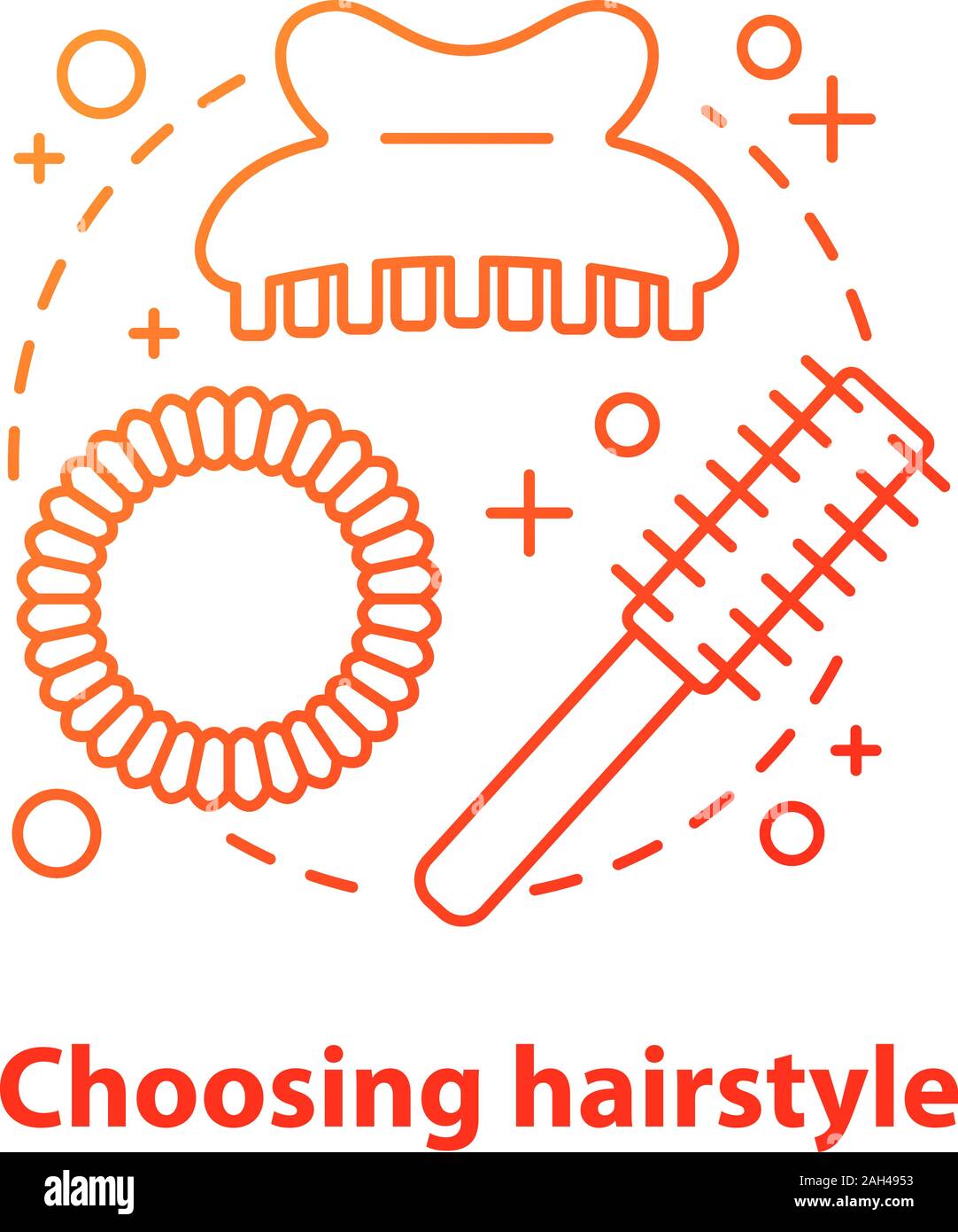 Choosing Hairstyle Concept Icon Hairdressing Idea Thin Line