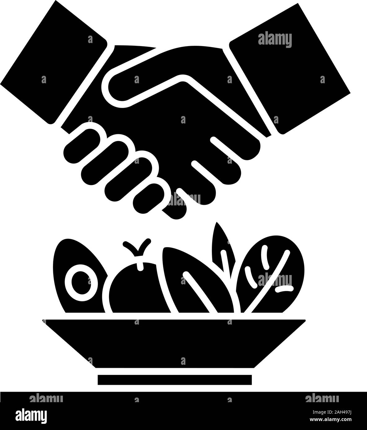 Vegetarian veg symbol menu isolated Black and White Stock Photos