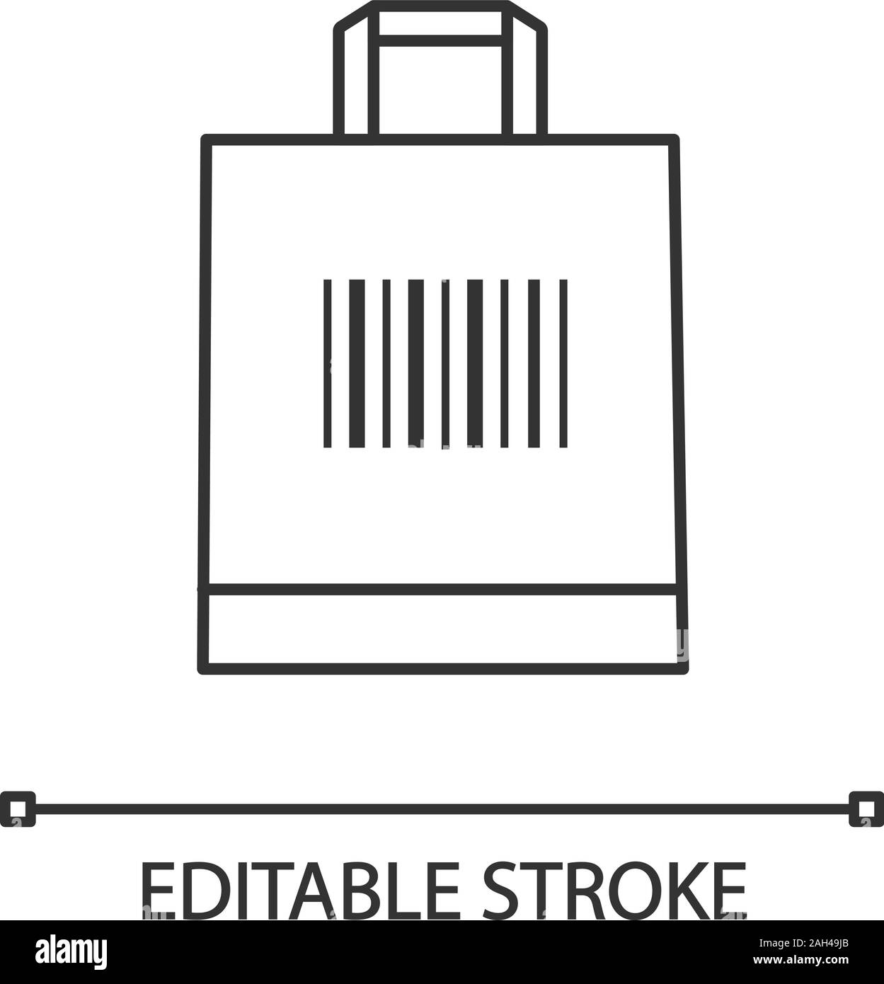 Shopping bag with barcode linear icon. Retail. Merchandising. Thin line