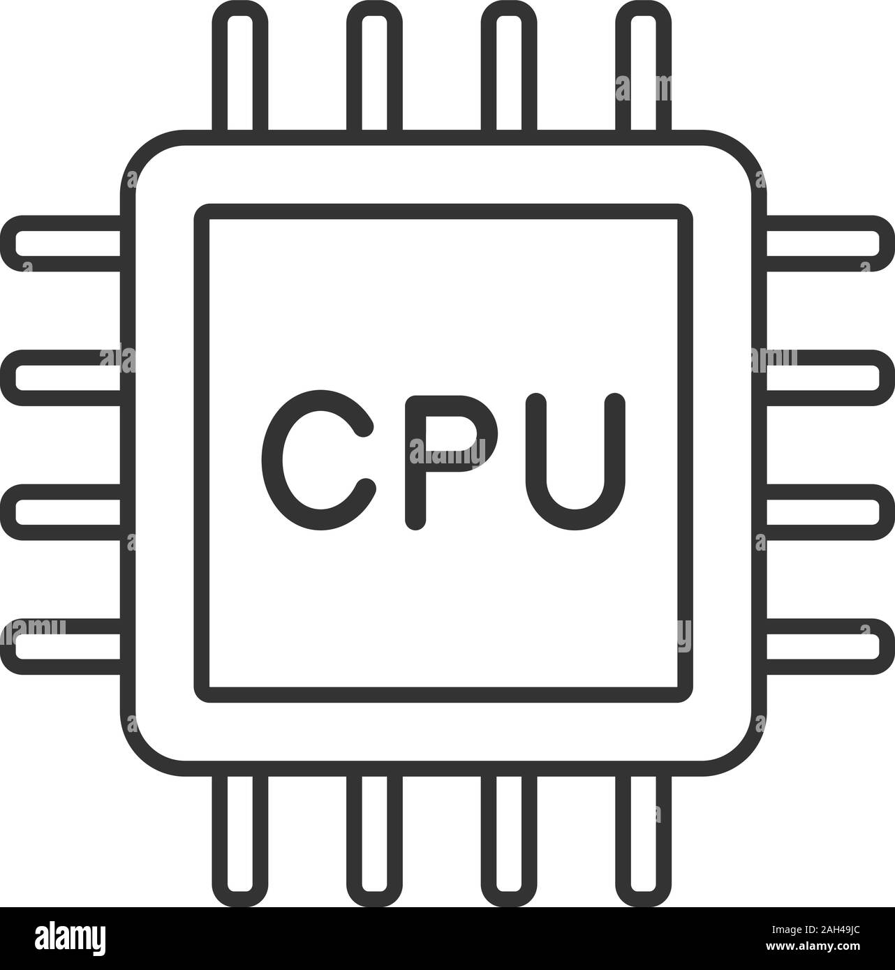 CPU linear icon. Electronic microchip, chipset, chip. Thin line  illustration. Central processing unit. Computer, phone processor.  Integrated circuit Stock Vector Image & Art - Alamy