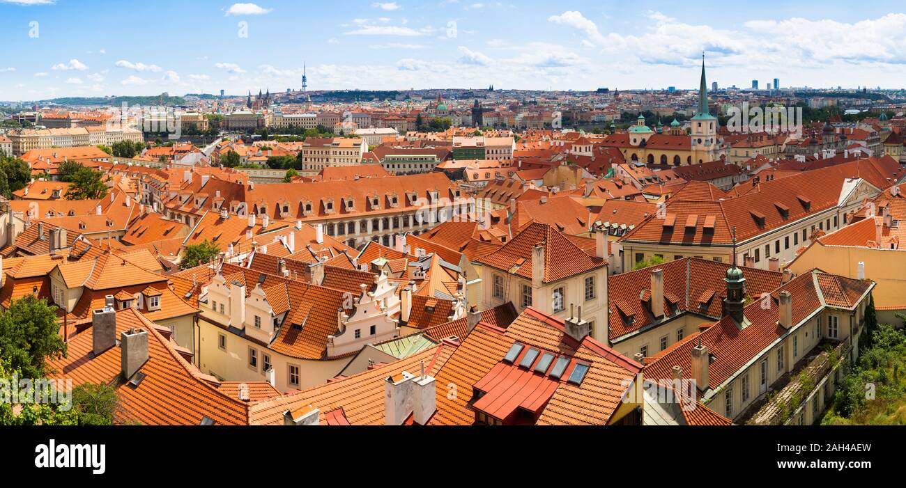 Czech Republic, Prague, Panorama of Lesser Town of Prague Stock Photo