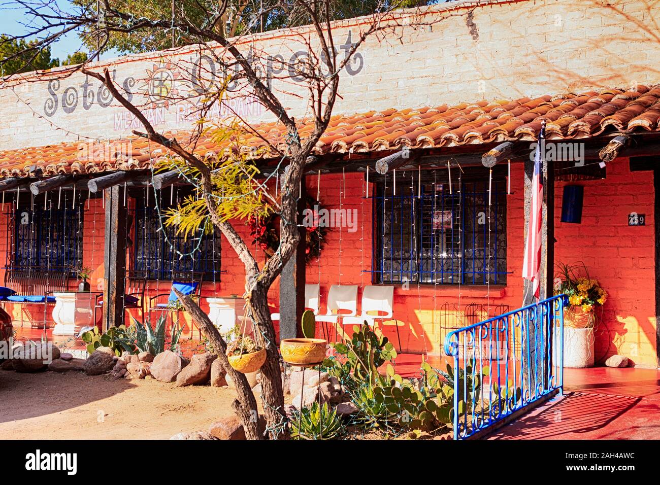 Soto's Outpost Mexican food Restaurant in Tubac, Arizona Stock Photo