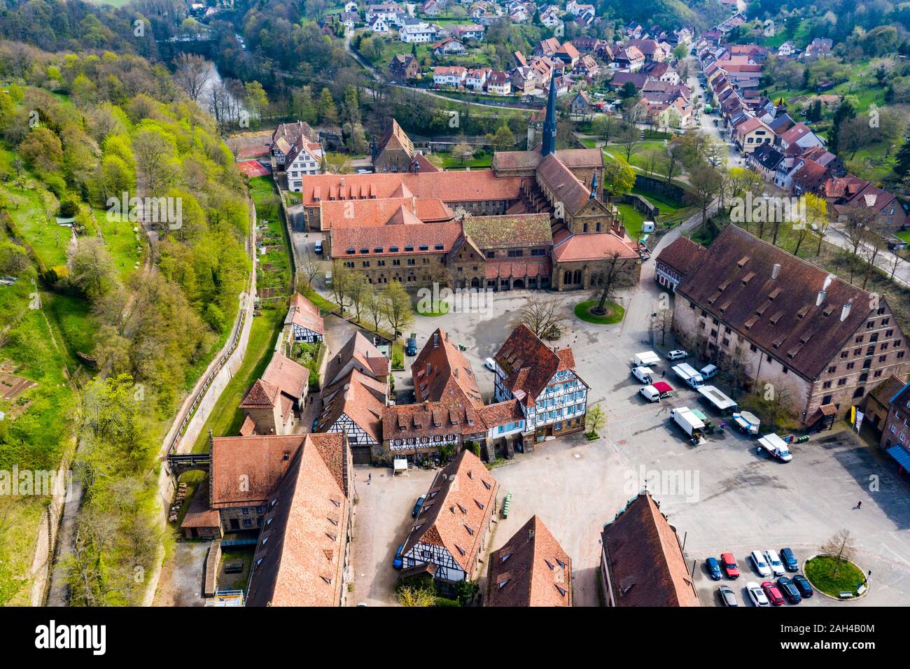 Germany, Baden-Wurttemberg, Maulbronn, Aerial view of Maulbronn Monastery Stock Photo