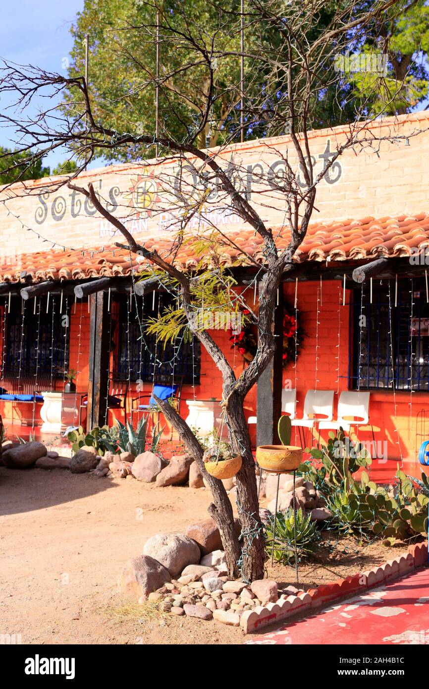 Soto's Outpost Mexican food Restaurant in Tubac, Arizona Stock Photo