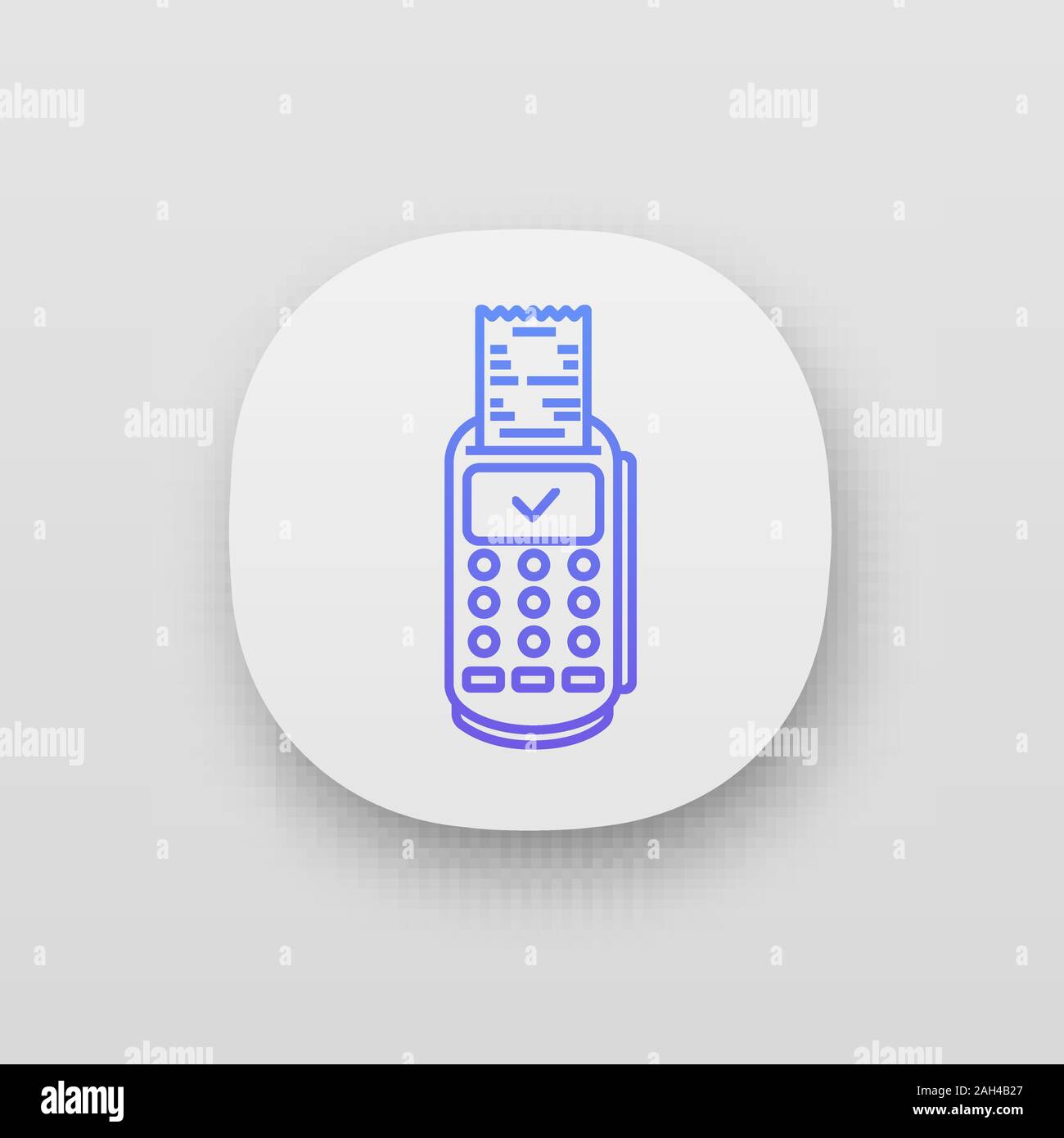 Payment terminal receipt app icon. UI/UX user interface. Successful POS ...