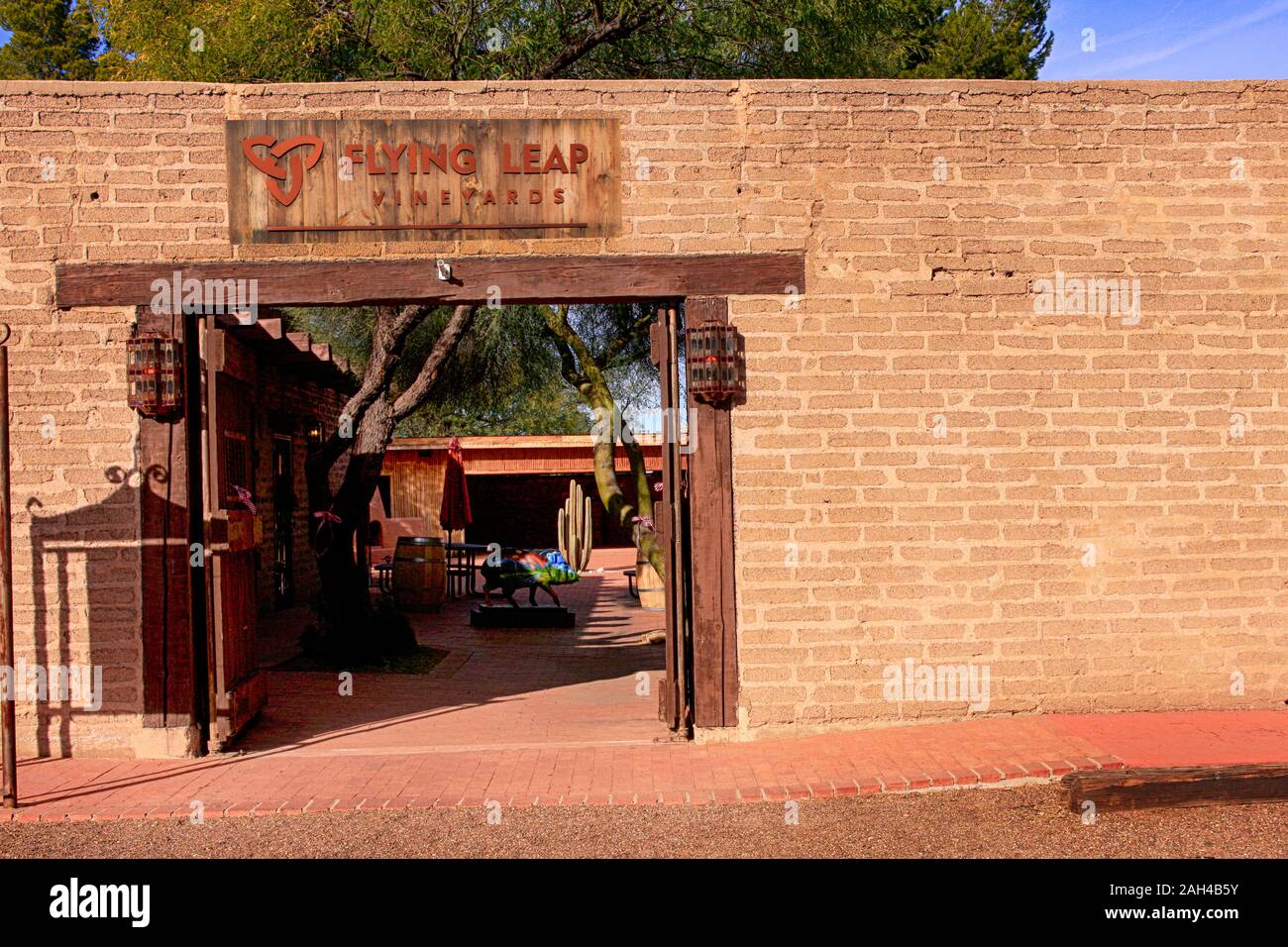 Flying Leap Vineyards wine tasting rooms and art gallery in Tubac, Arizona Stock Photo Alamy