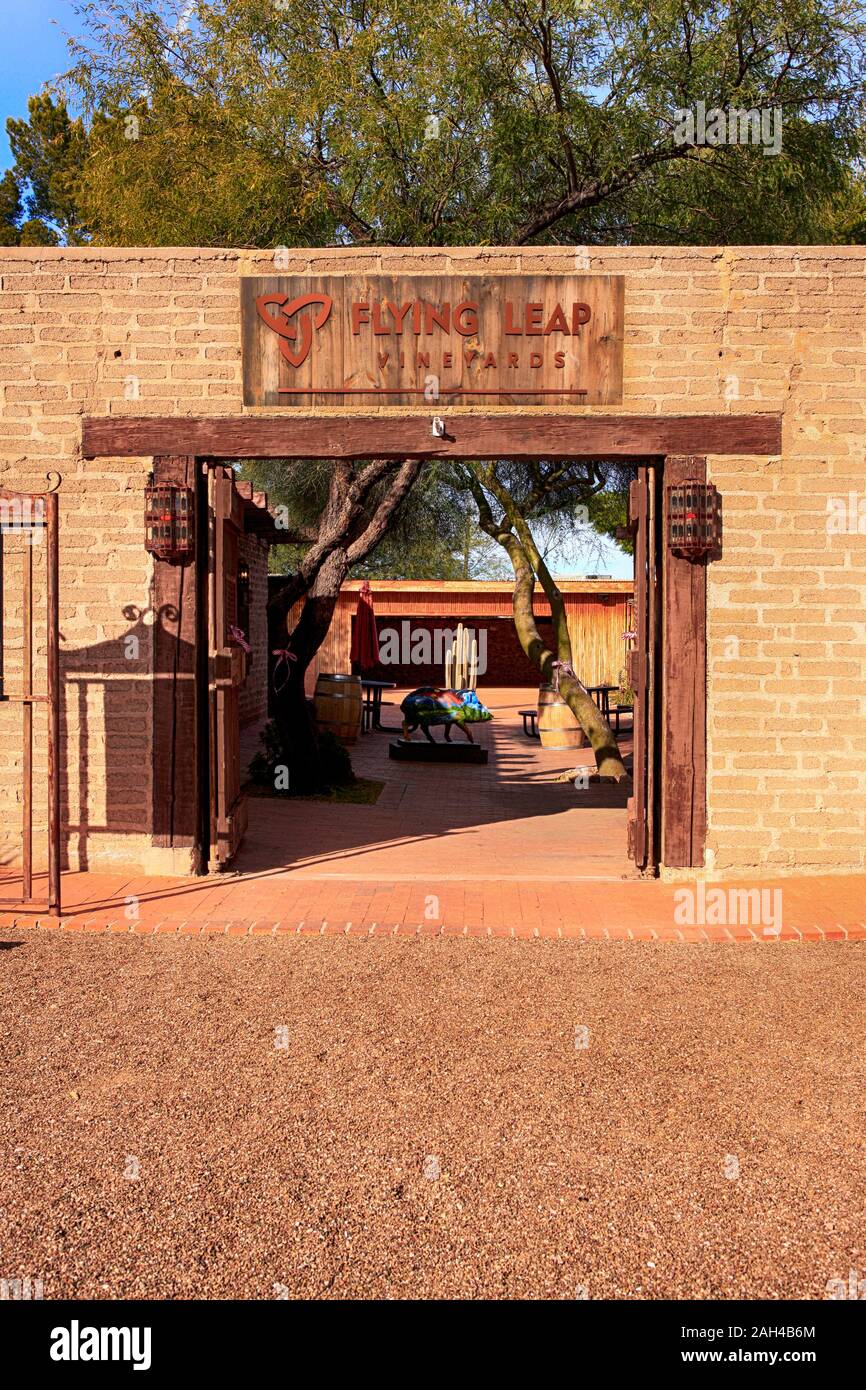 Flying Leap Vineyards wine tasting rooms and art gallery in Tubac, Arizona Stock Photo Alamy