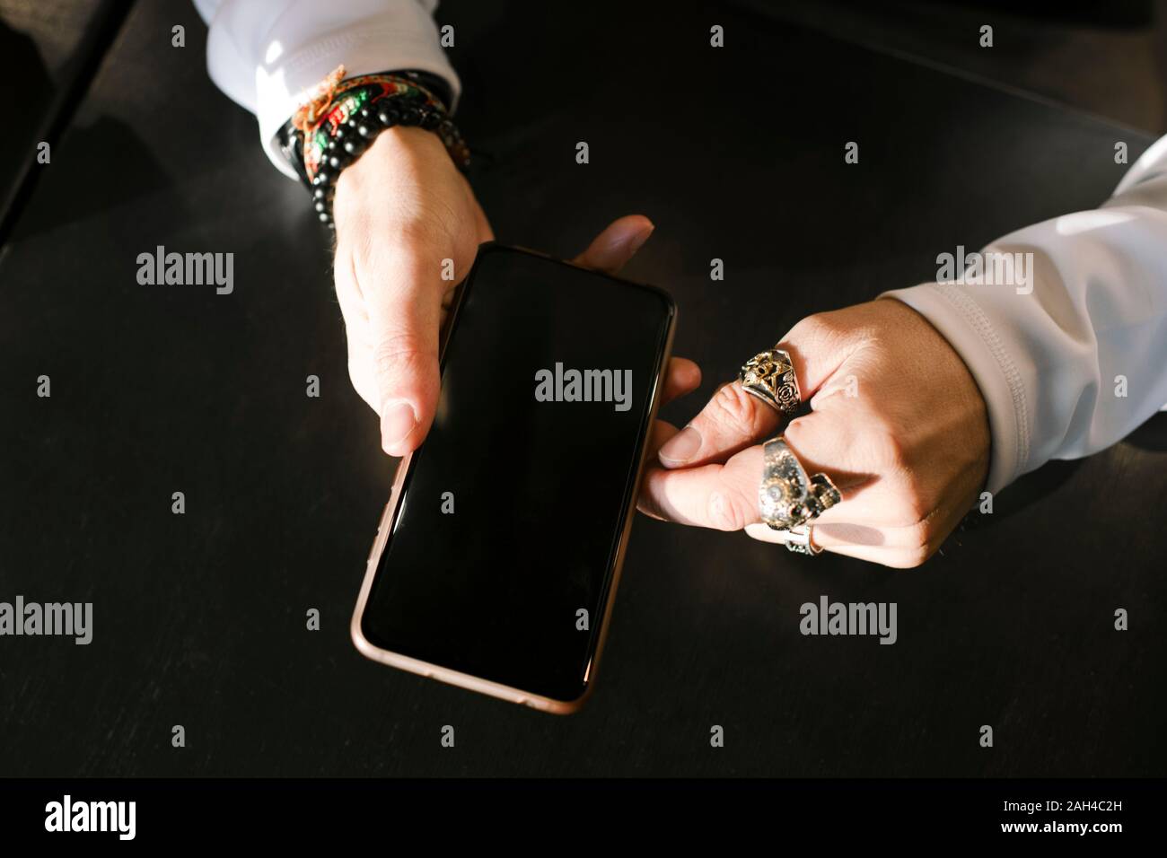 Man's hands with smartphone Stock Photo
