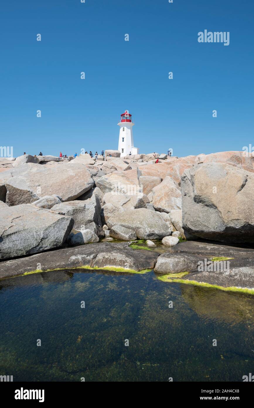 Canada, Nova Scotia, Peggys Cove Lighthouse Stock Photo