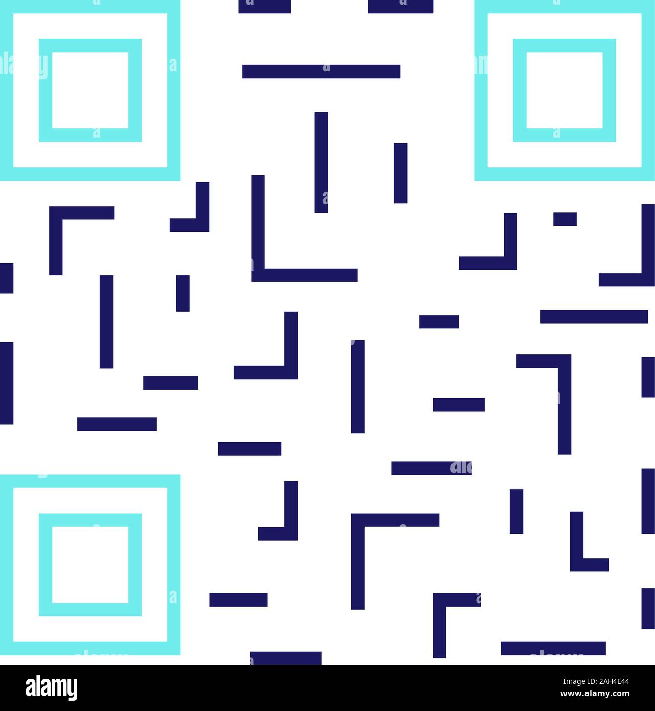 QR code color icon. Matrix barcode identification. 2D data code. Two