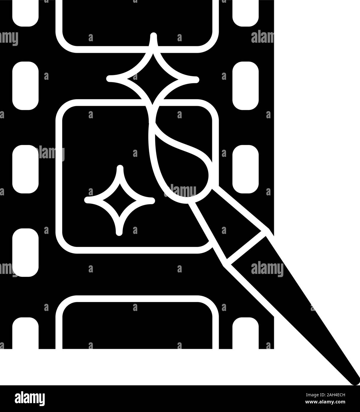 Video editing software glyph icon. Graphics design. Film making. Video