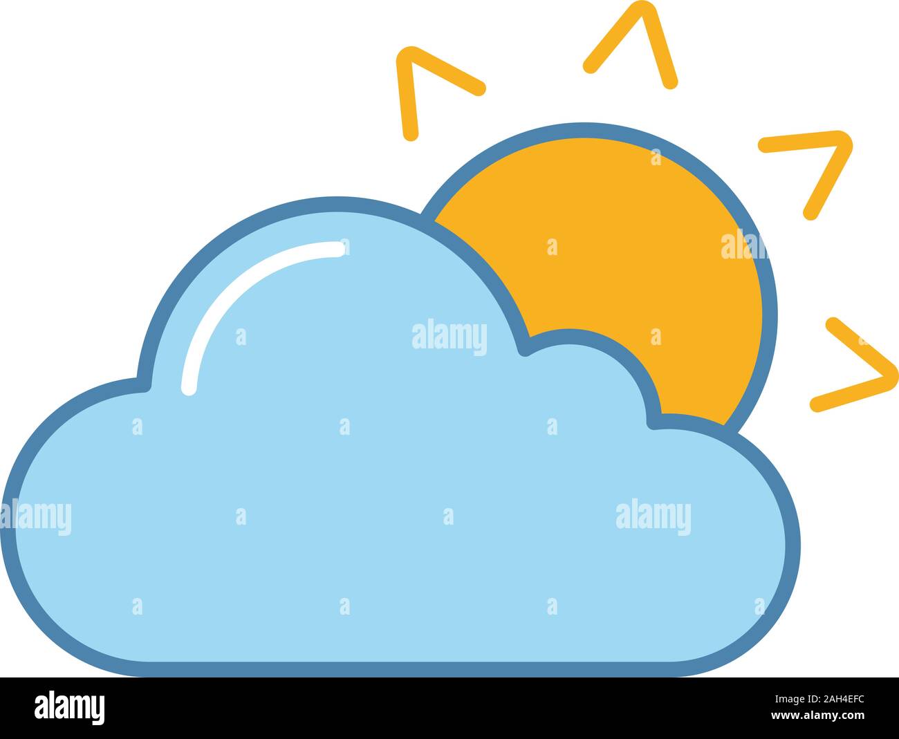 Partly Cloudy Color Icon Cloudy Weather Sun With Clouds Weather Forecast Isolated Vector Illustration Stock Vector Image Art Alamy