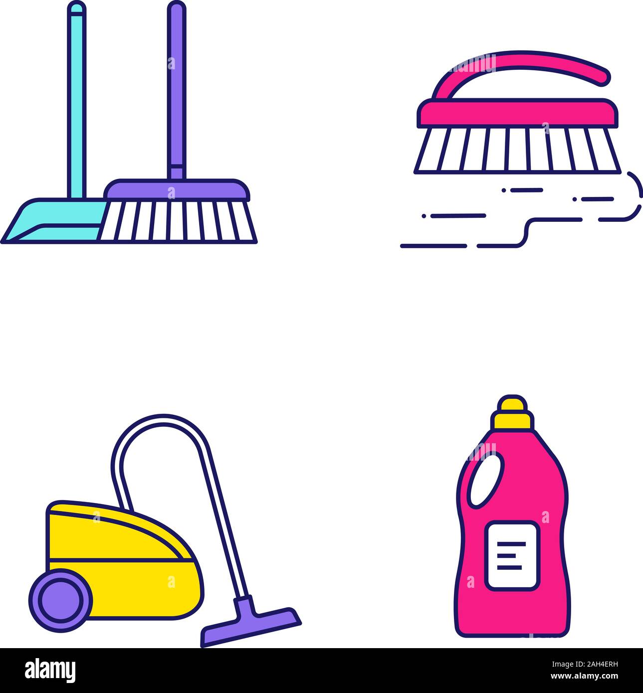 https://c8.alamy.com/comp/2AH4ERH/cleaning-service-color-icons-set-scoop-and-sweeping-brush-vacuum-cleaner-scrub-brush-cleaning-product-isolated-vector-illustrations-2AH4ERH.jpg