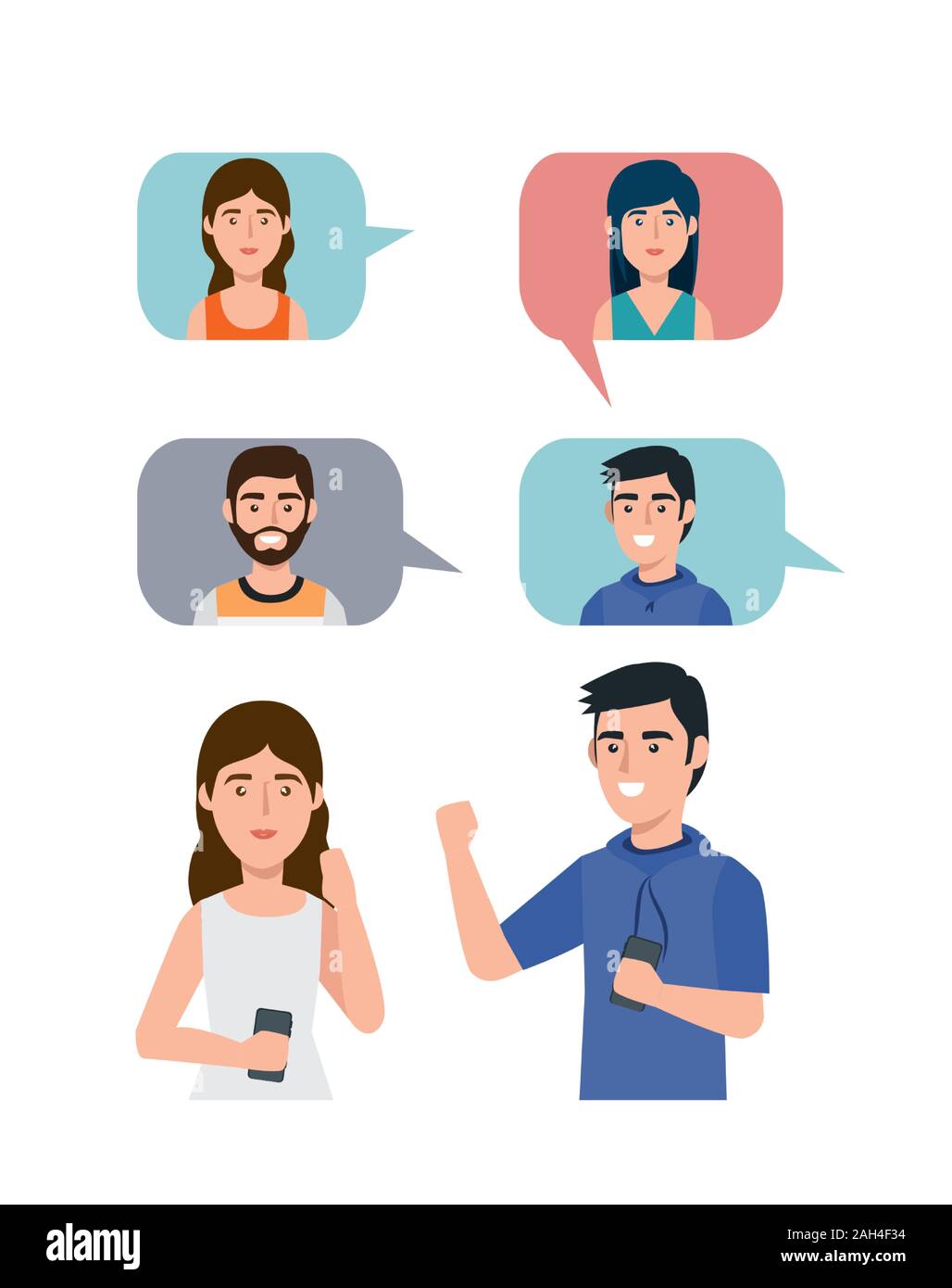 group of young people avatar character Stock Vector Image & Art - Alamy