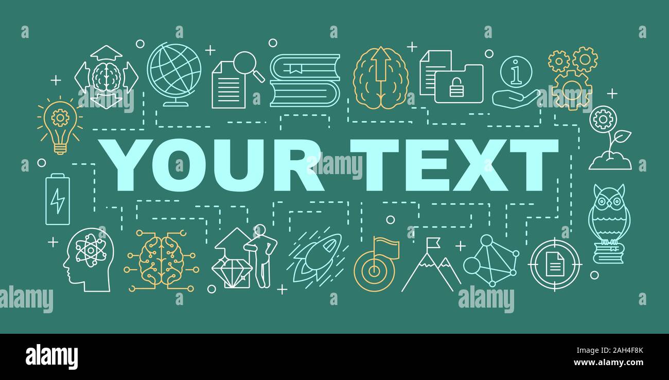 Word Knowledge Lettering Knowledge word concepts banner. Solution searching. Presentation ...