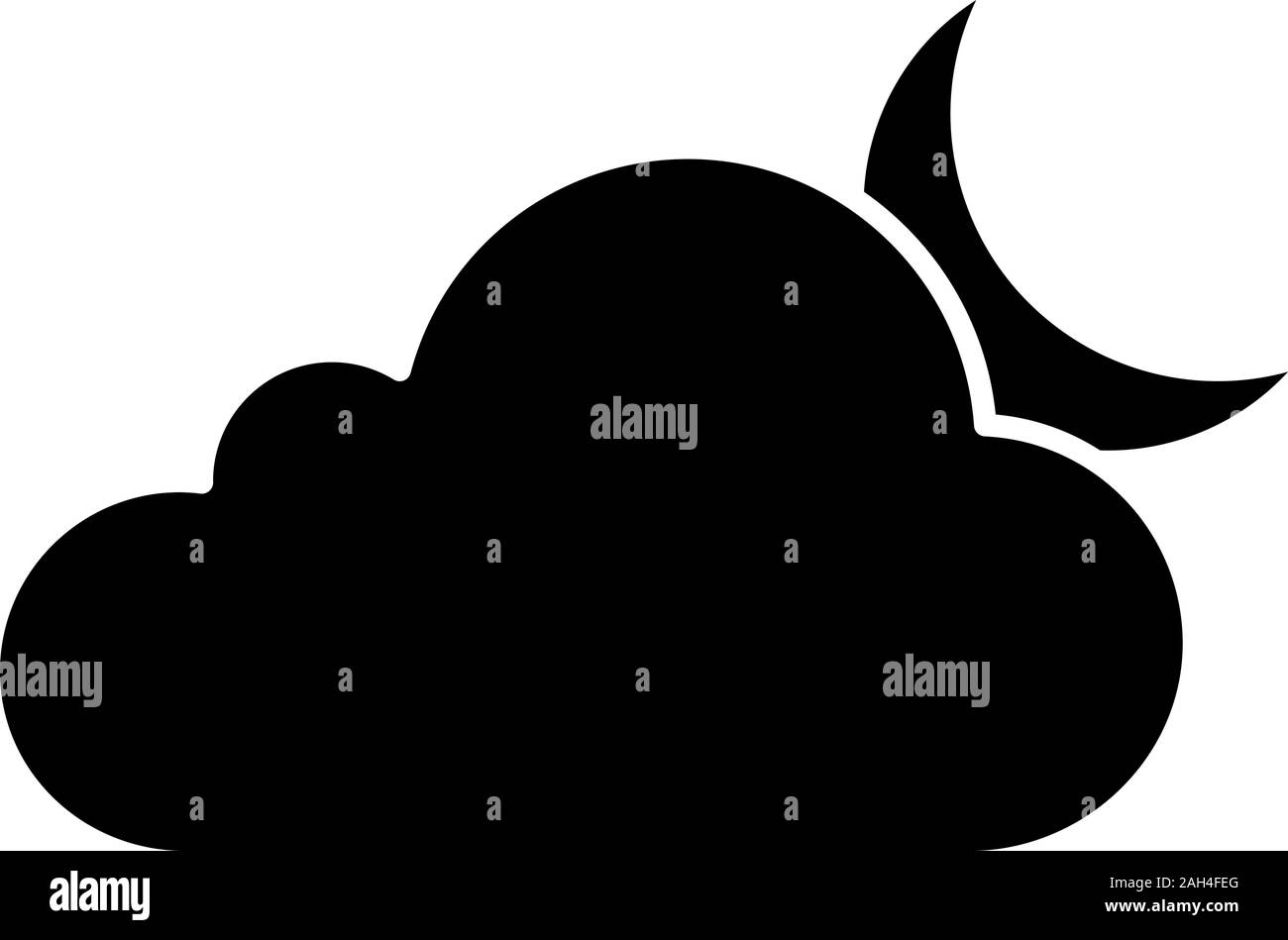 Cloudy Night Glyph Icon Partly Cloudy Night Clouds And Moon Weather Forecast Silhouette Symbol Negative Space Vector Isolated Illustration Stock Vector Image Art Alamy