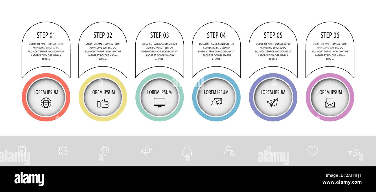 Vector template circle infographics. Business concept with 6 options ...