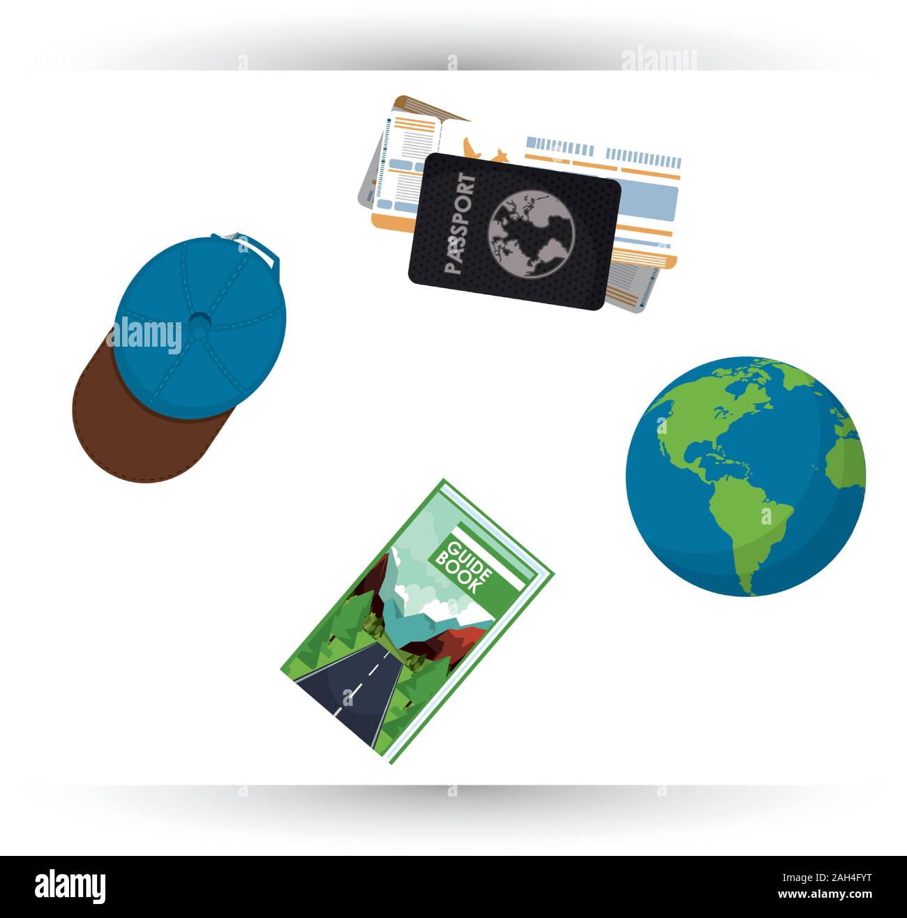world travel scene with set icons Stock Vector Image & Art - Alamy