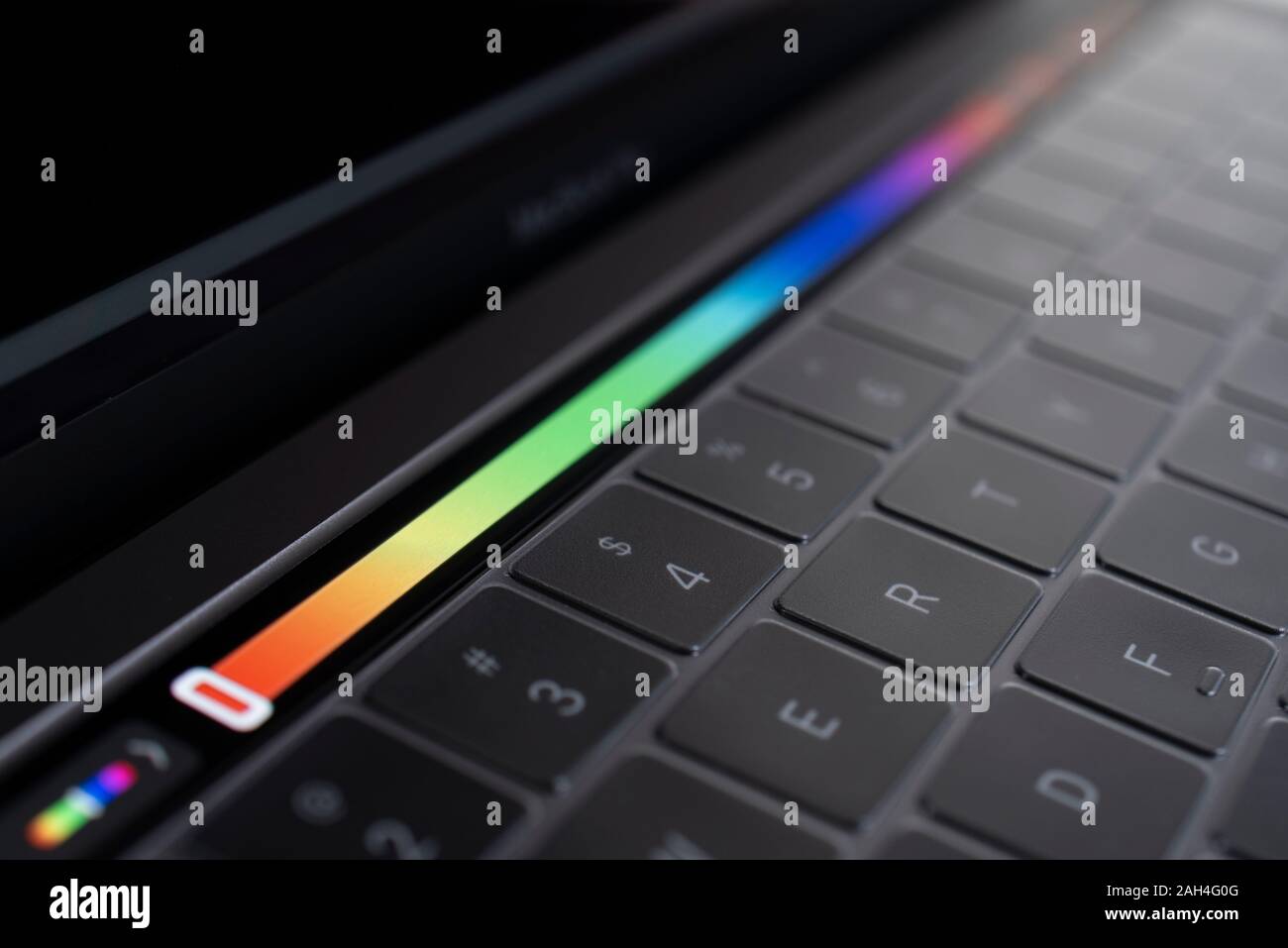 Laptop Touch Bar Stock Photo