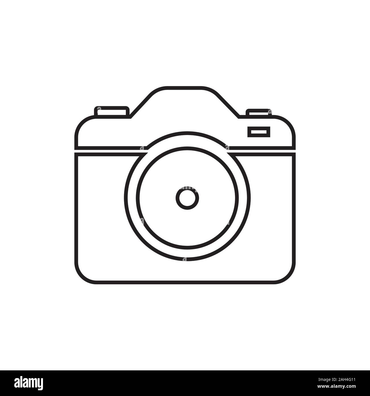 Camera icon with line art style. Isolated photo camera symbol. Vector