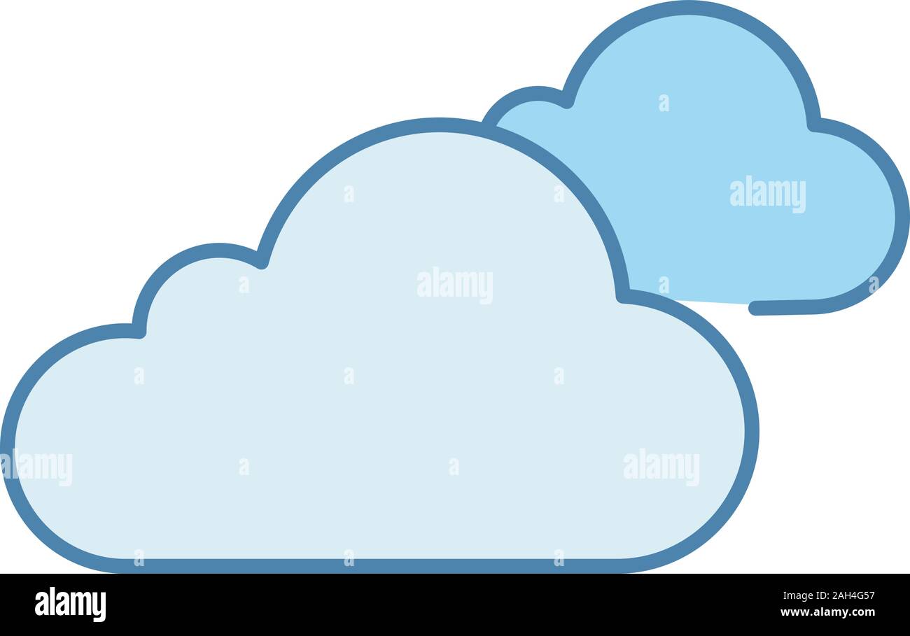 Cloudy weather color icon. Clouds. Heavy clouds. Overcast. Weather ...