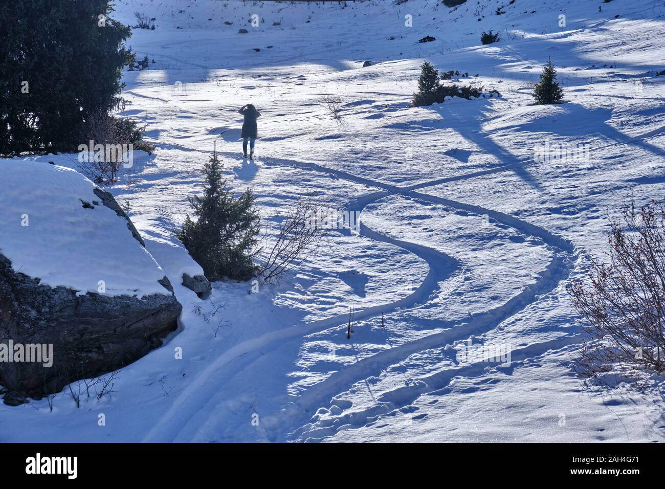 Happy hiker silhouette hi-res stock photography and images - Alamy