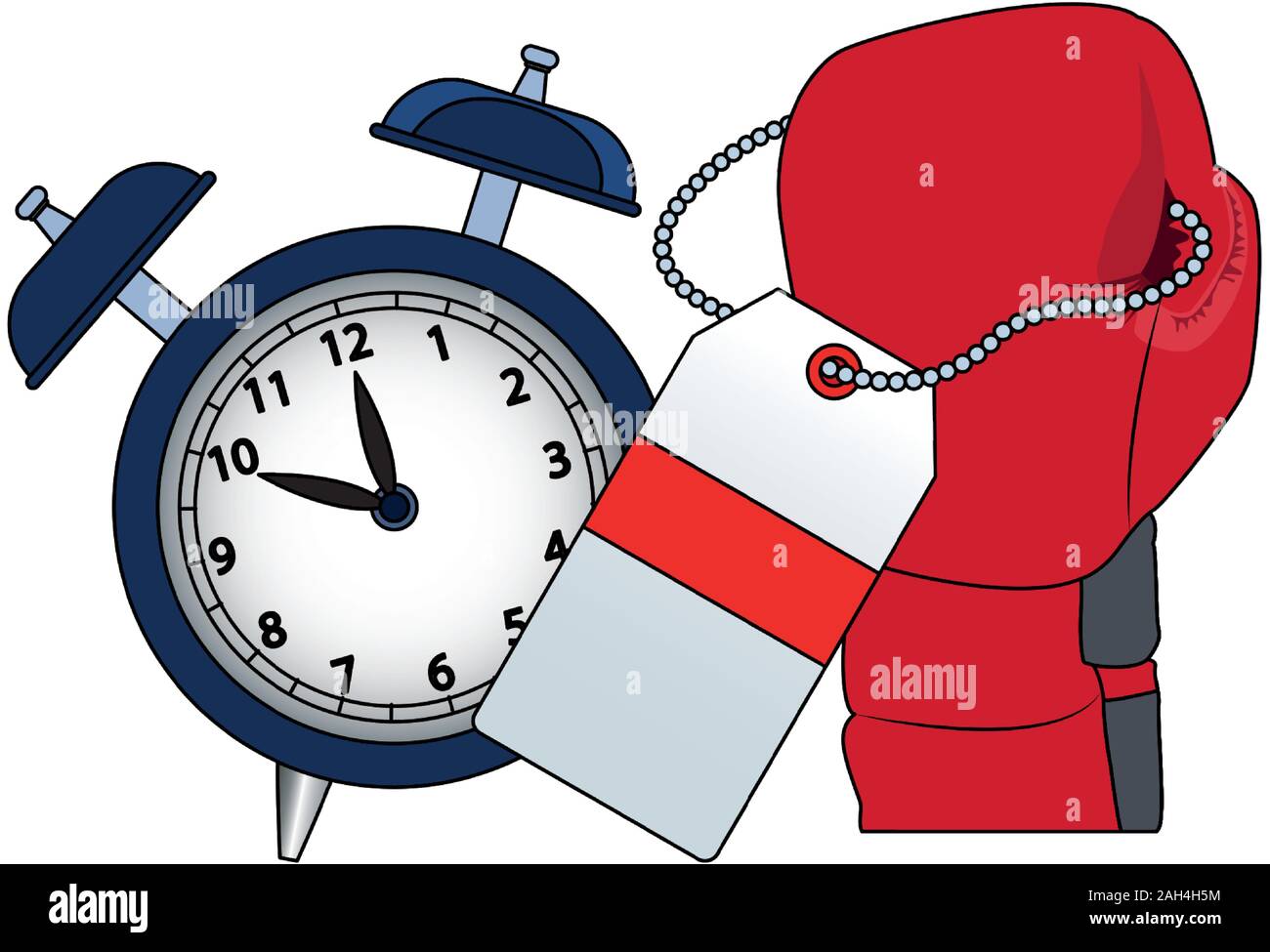 boxing glove and alarm clock icon, colorful design Stock Vector Image