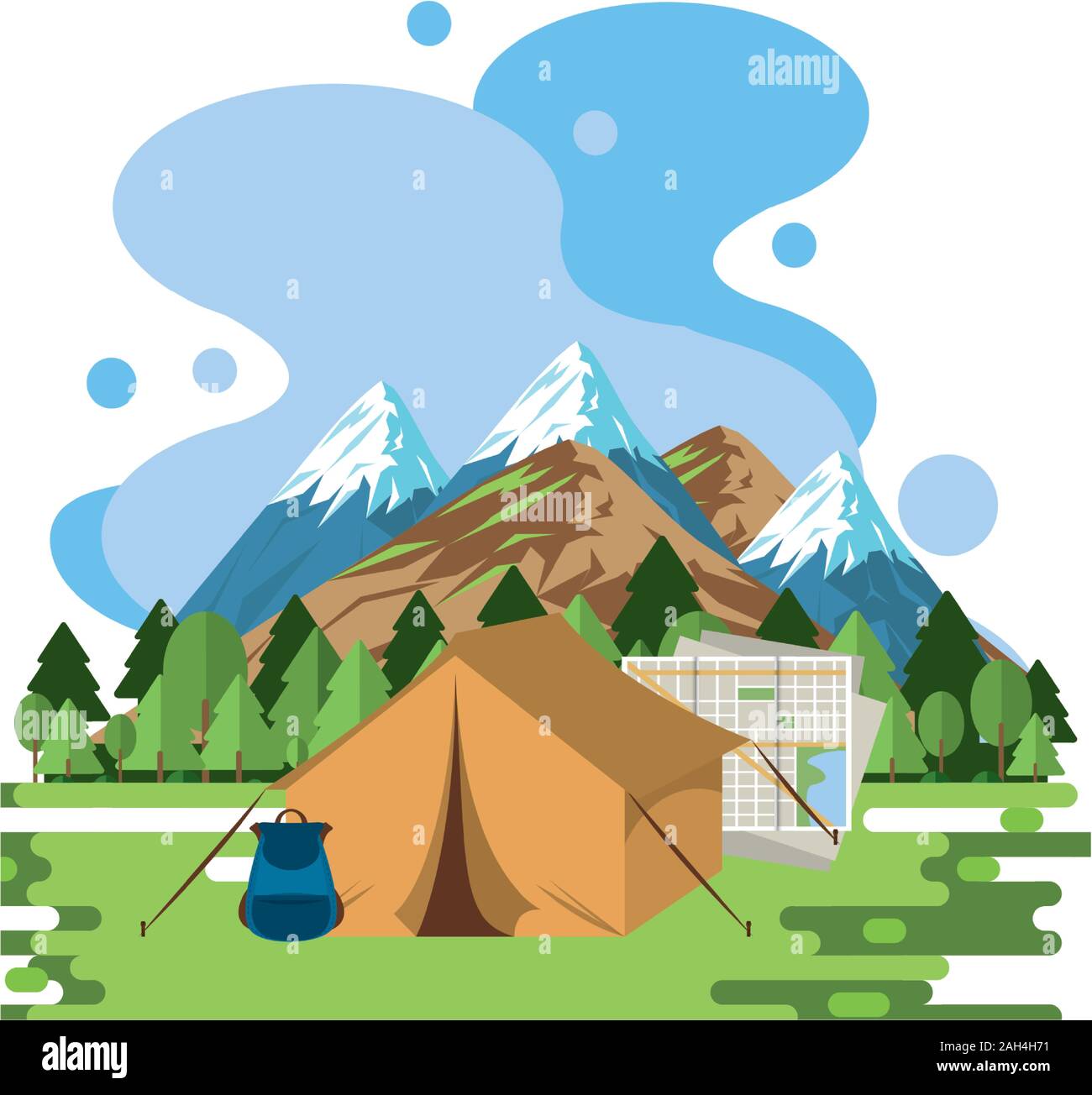 world travel scene with tent camping Stock Vector Image & Art Alamy