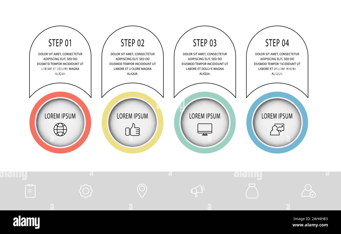 Vector template circle infographics. Business concept with 4 options ...