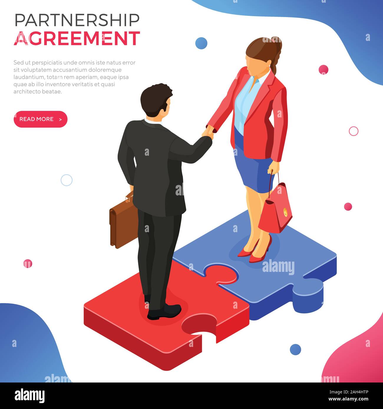 Partnership, Handshake Business Man and Woman Stock Vector Image & Art ...