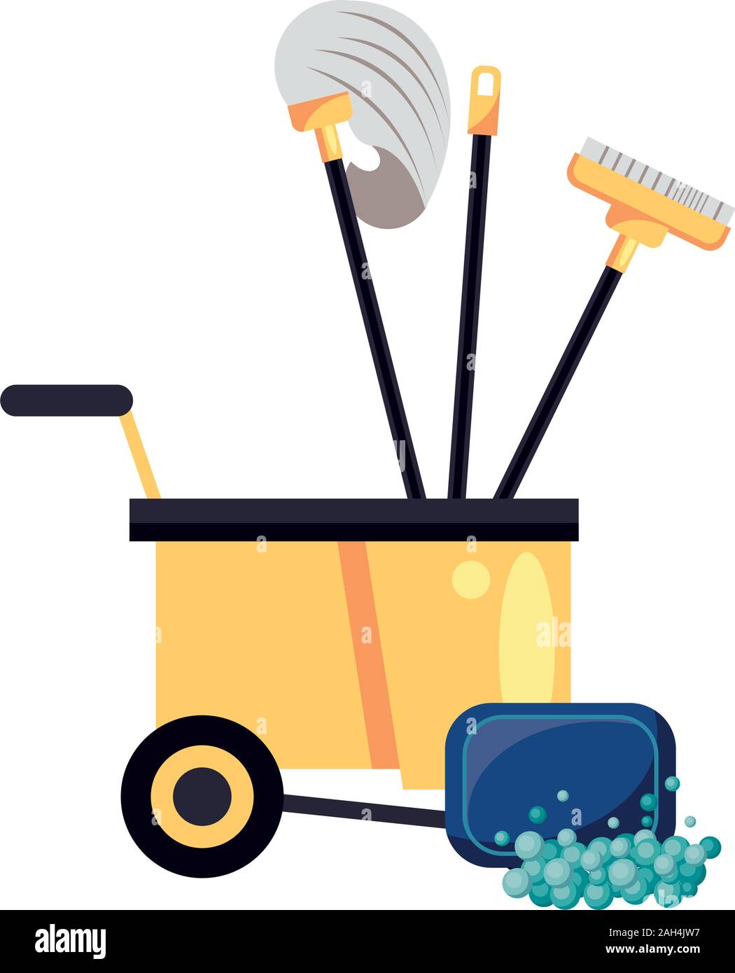 https://c8.alamy.com/comp/2AH4JW7/housekepping-cart-with-tools-cleaning-and-soap-bar-2AH4JW7.jpg