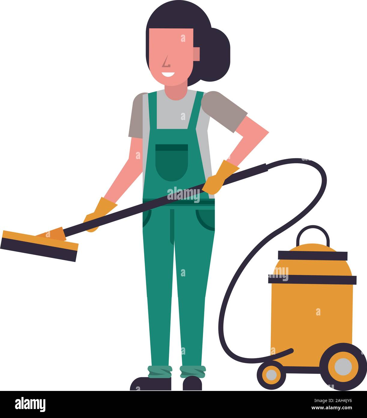housekepping woman worker with vacuum cleaner Stock Vector Image & Art ...
