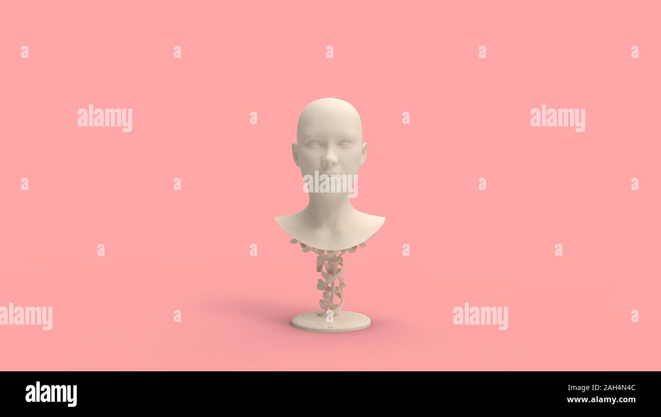 3d rendering of a human face mannequin isolated in studio background