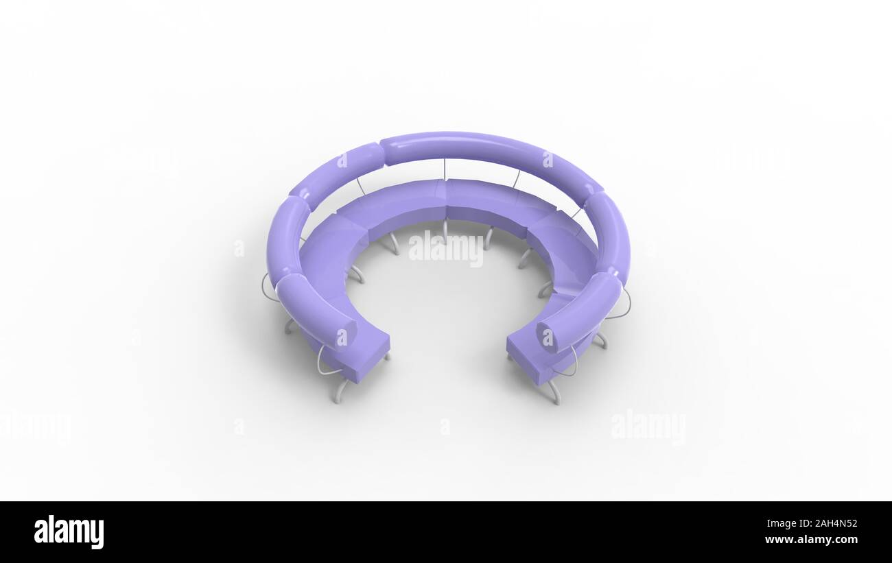 3d rendering of a round design bench isolated in white background Stock ...