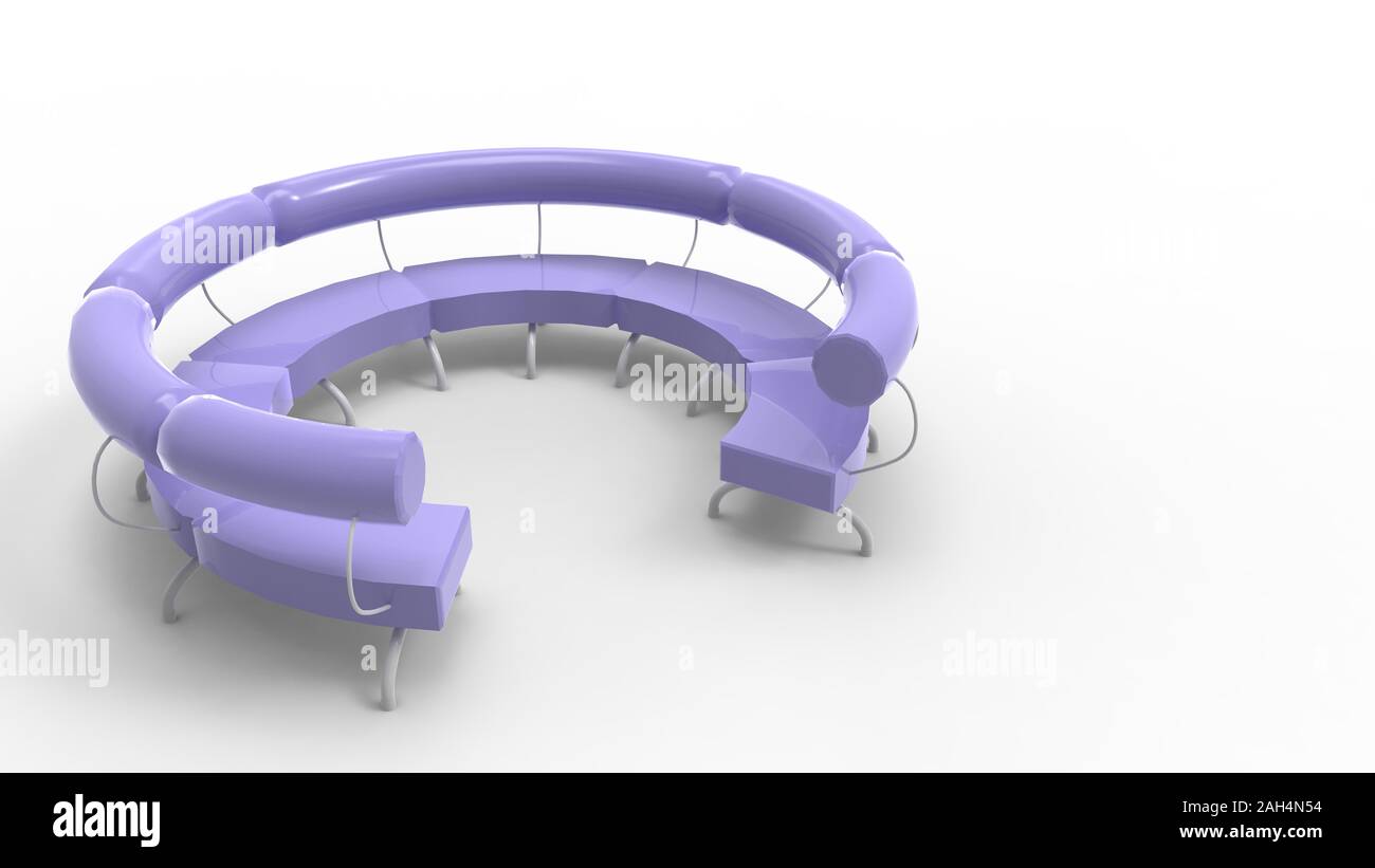 3d rendering of a round design bench isolated in white background Stock ...
