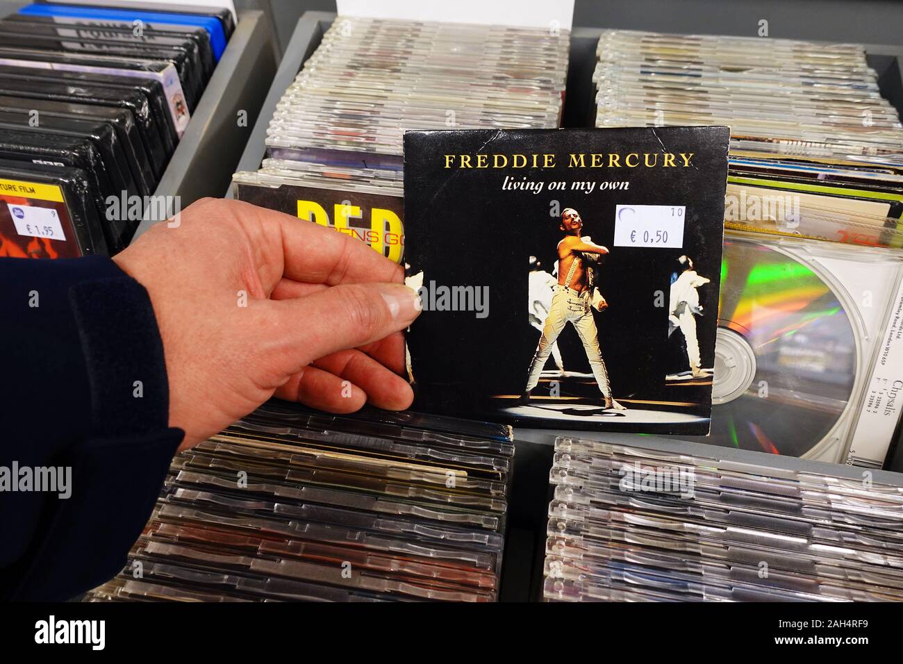 CD single remix: Freddie Mercury - Living on my own Stock Photo