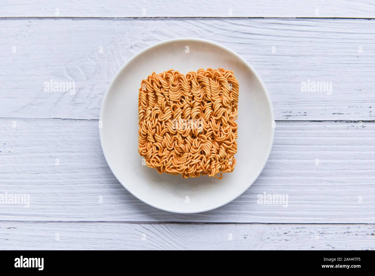 Instant noodles on bowl / Noodle thai junk food or fast food diet