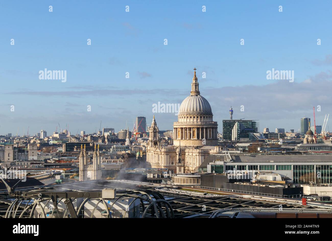 Rooftop view of the iconic dome of St Paul's Cathedral by Sir