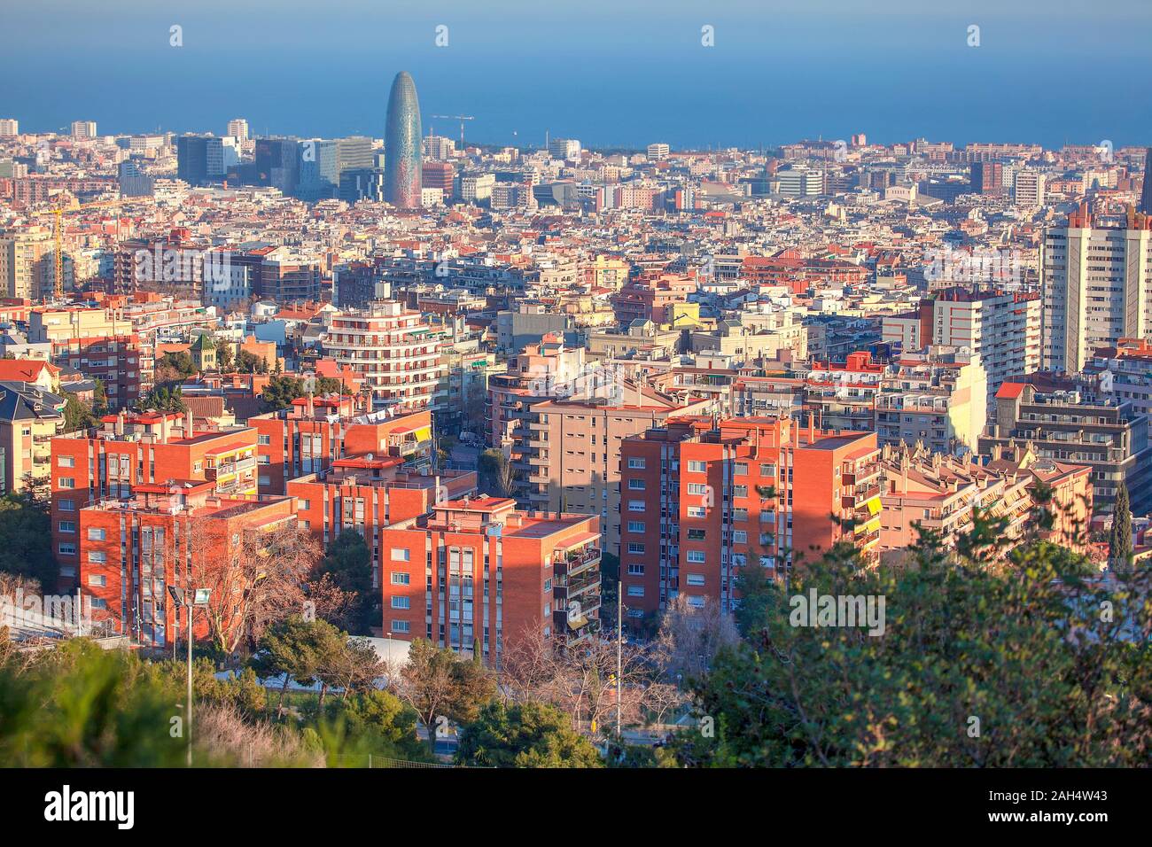 aerial image of Barcelona city from Spain Stock Photo - Alamy